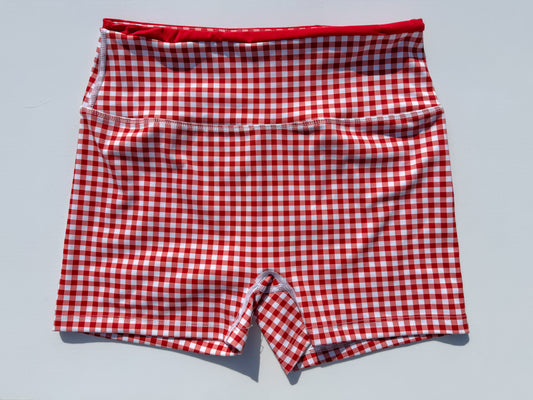 Gingham Biker Shorts