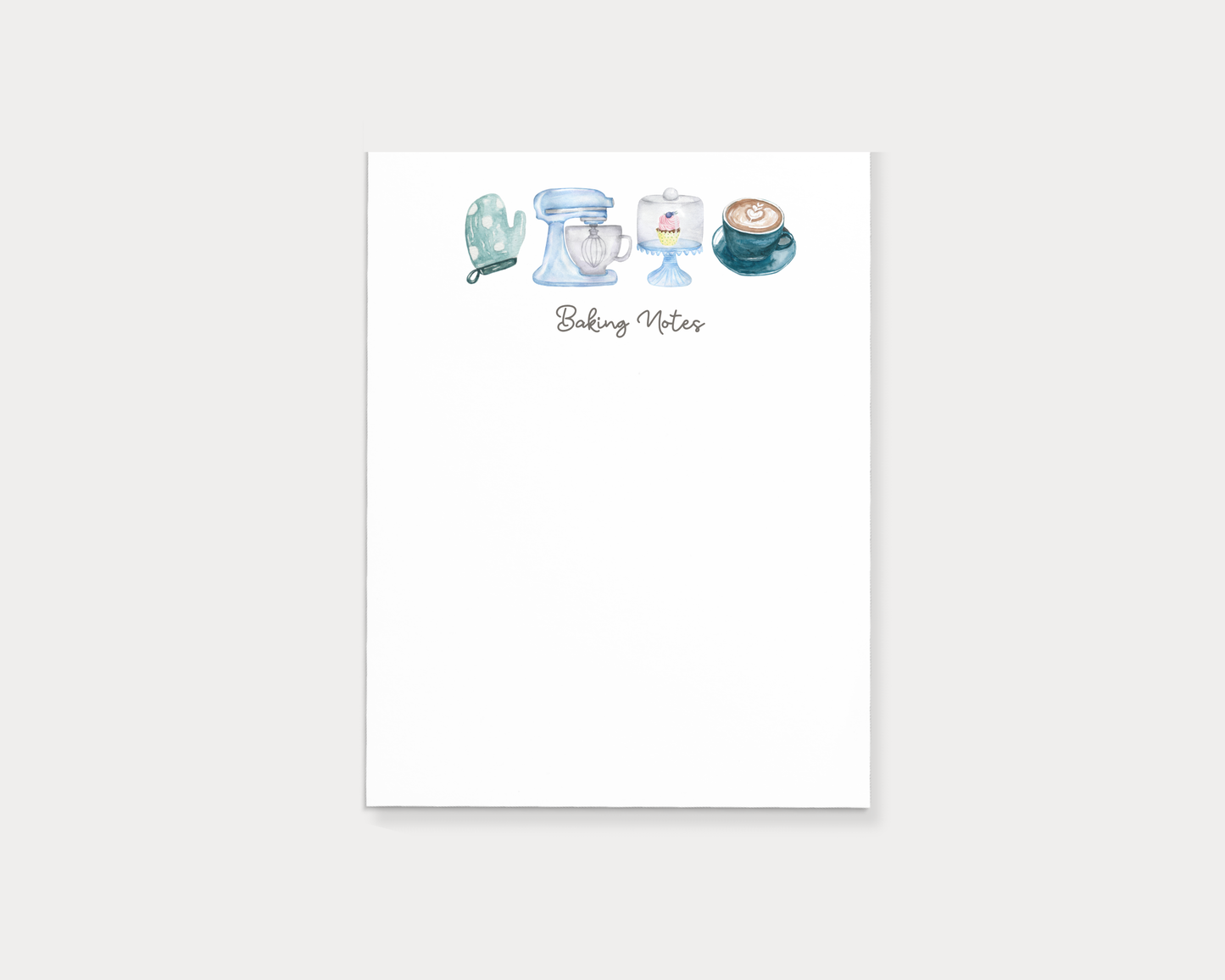 Watercolor Baker Blue Notepad