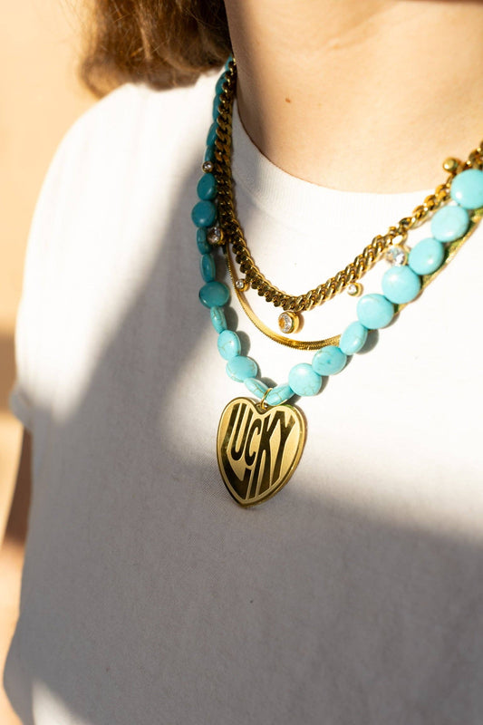 Lucky In Love | Stone Necklace - Turquoise