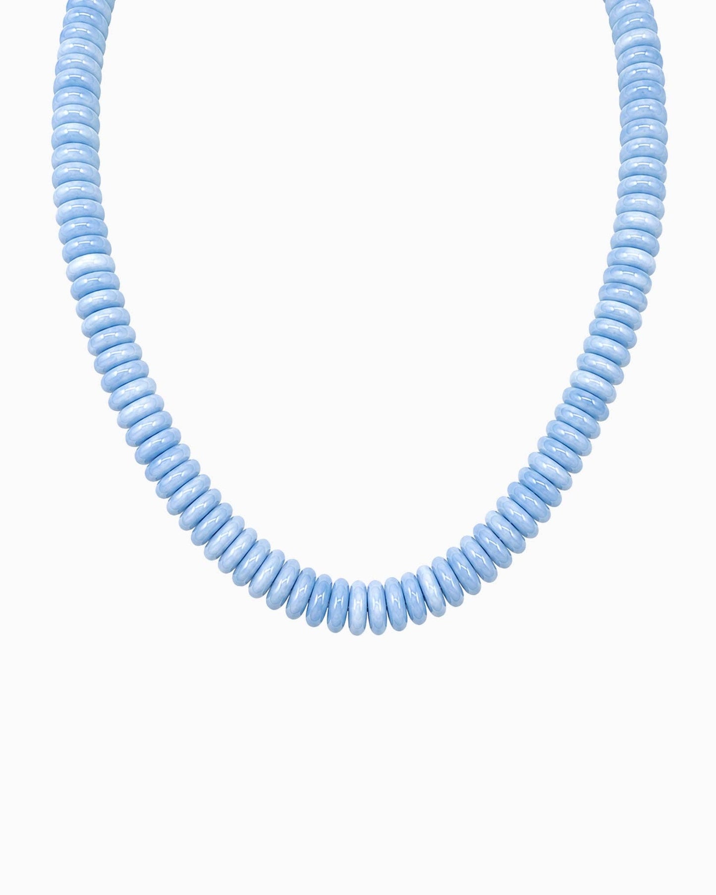 Summer Wide Disc Marble Beaded Necklace