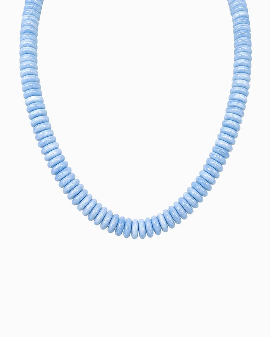 Summer Wide Disc Marble Beaded Necklace