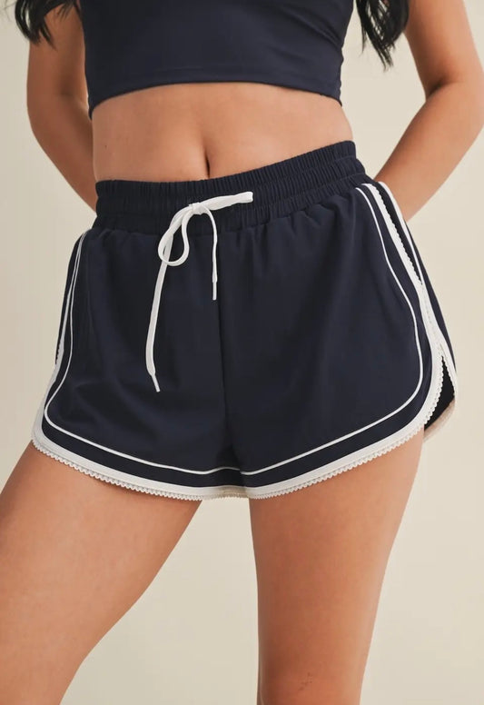 By The Sea | Lace Trim Shorts