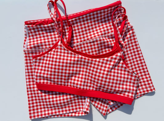 Gingham Biker Shorts