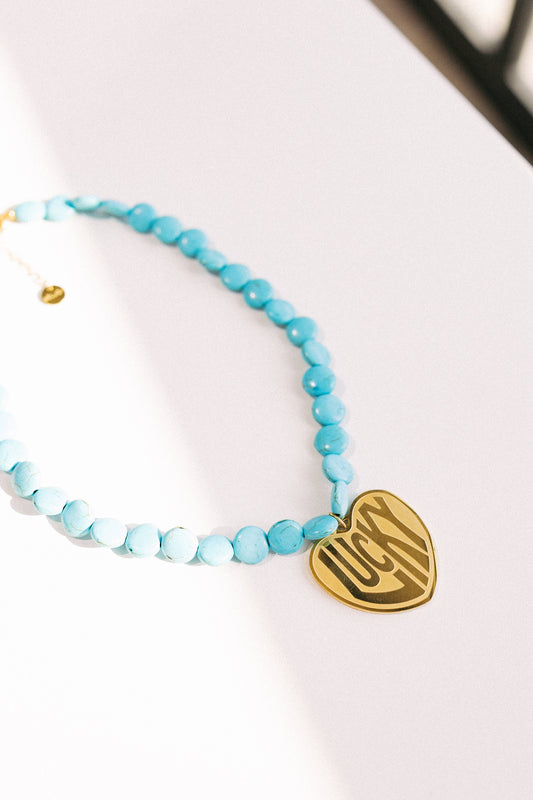 Lucky In Love | Stone Necklace - Turquoise