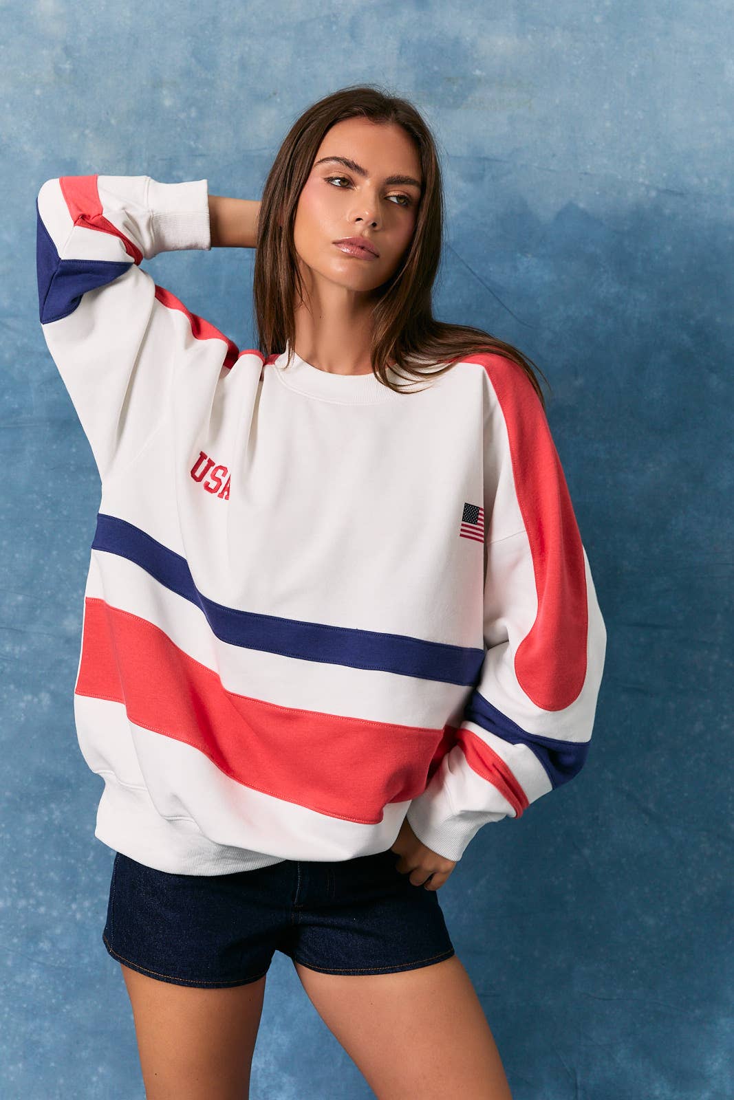 Americana Long Sleeve Crew Neck