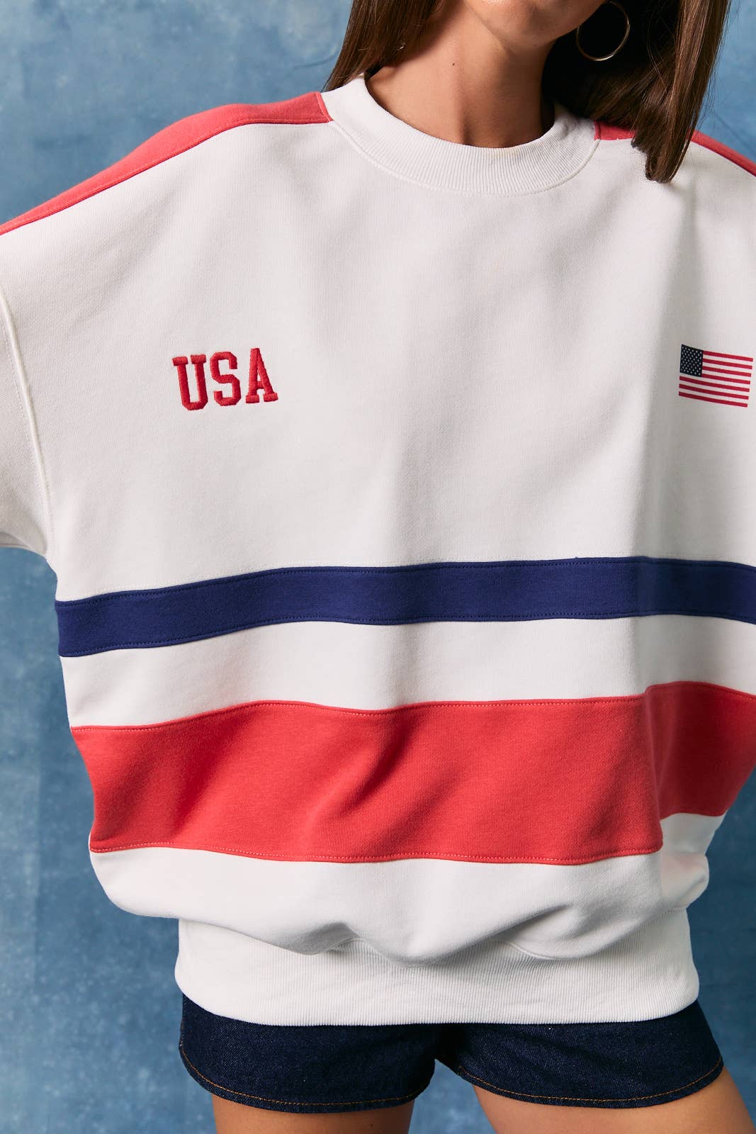 Americana Long Sleeve Crew Neck